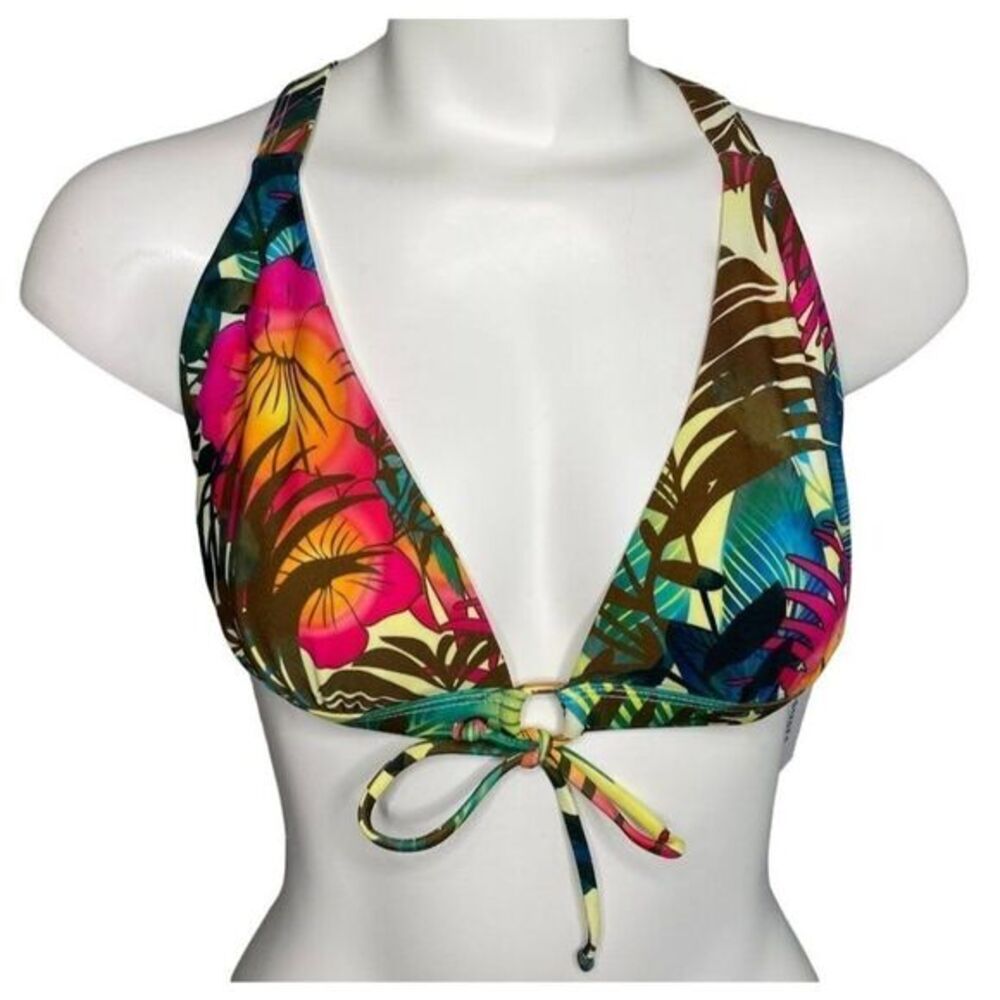 Swimsuits For All Bikini Top Racerback Tropical Sz 8 NEW